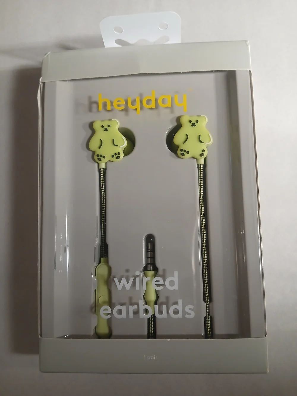heyday Lime Green Bear Wired Earbuds